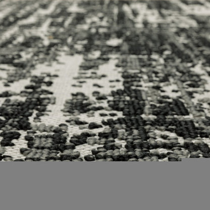 10' X 13' Beige and Black Abstract Stain Resistant Indoor Outdoor Area Rug