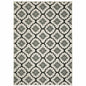 3' X 5' Beige and Black Geometric Stain Resistant Indoor Outdoor Area Rug