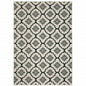 3' X 5' Beige and Black Geometric Stain Resistant Indoor Outdoor Area Rug