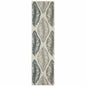 2' X 7' Beige Floral Stain Resistant Indoor Outdoor Area Rug