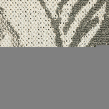 2' X 7' Beige Floral Stain Resistant Indoor Outdoor Area Rug