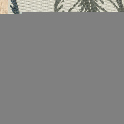 2' X 7' Beige Floral Stain Resistant Indoor Outdoor Area Rug