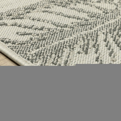 5' X 7' Beige Floral Stain Resistant Indoor Outdoor Area Rug