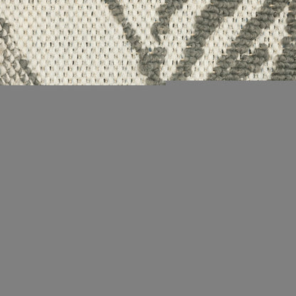 8' x 10' Beige Floral Stain Resistant Indoor Outdoor Area Rug