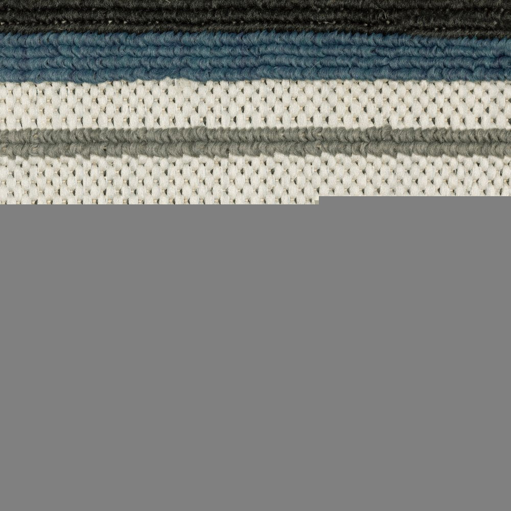 5' X 7' Blue and Beige Geometric Stain Resistant Indoor Outdoor Area Rug