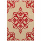 4' X 5' Red Oriental Stain Resistant Indoor Outdoor Area Rug