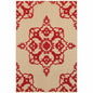 7' X 10' Red Oriental Stain Resistant Indoor Outdoor Area Rug