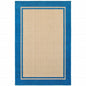 2' X 3' Blue and Beige Stain Resistant Indoor Outdoor Area Rug