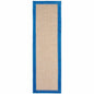 2' X 8' Blue and Beige Stain Resistant Indoor Outdoor Area Rug