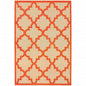 2' X 3' Orange Geometric Stain Resistant Indoor Outdoor Area Rug