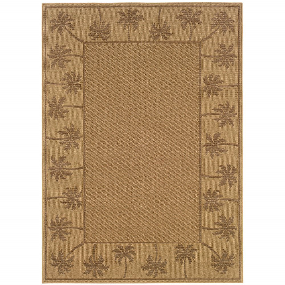 9' X 13' Beige Stain Resistant Indoor Outdoor Area Rug