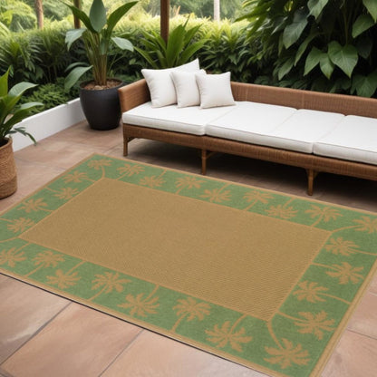 9' X 13' Beige Stain Resistant Indoor Outdoor Area Rug