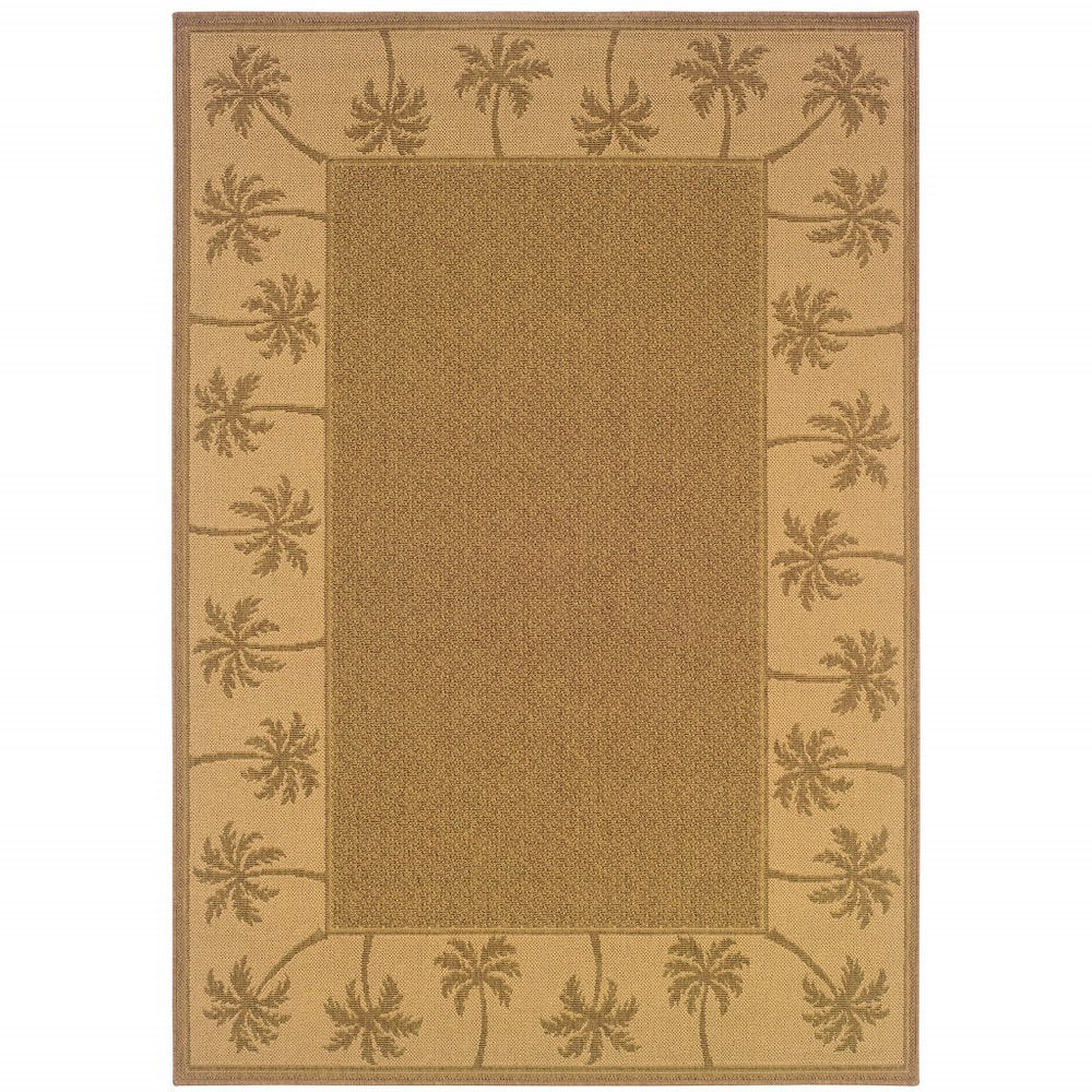 4' X 6' Tan Stain Resistant Indoor Outdoor Area Rug