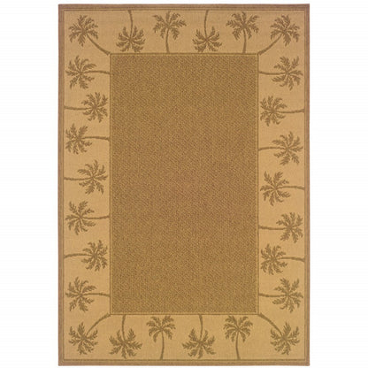 4' X 6' Tan Stain Resistant Indoor Outdoor Area Rug
