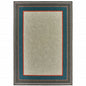 3' X 5' Blue and Gray Stain Resistant Indoor Outdoor Area Rug