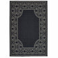 8' X 11' Black and Ivory Stain Resistant Indoor Outdoor Area Rug