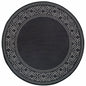 8' X 8' Black And Ivory Round Indoor Outdoor Area Rug