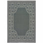 7' X 10' Gray and Ivory Stain Resistant Indoor Outdoor Area Rug