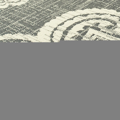5' X 8' Gray and Ivory Oriental Stain Resistant Indoor Outdoor Area Rug