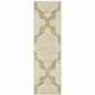 2' X 8' Tan Oriental Stain Resistant Indoor Outdoor Area Rug