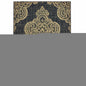 5' X 8' Black and Tan Oriental Stain Resistant Indoor Outdoor Area Rug