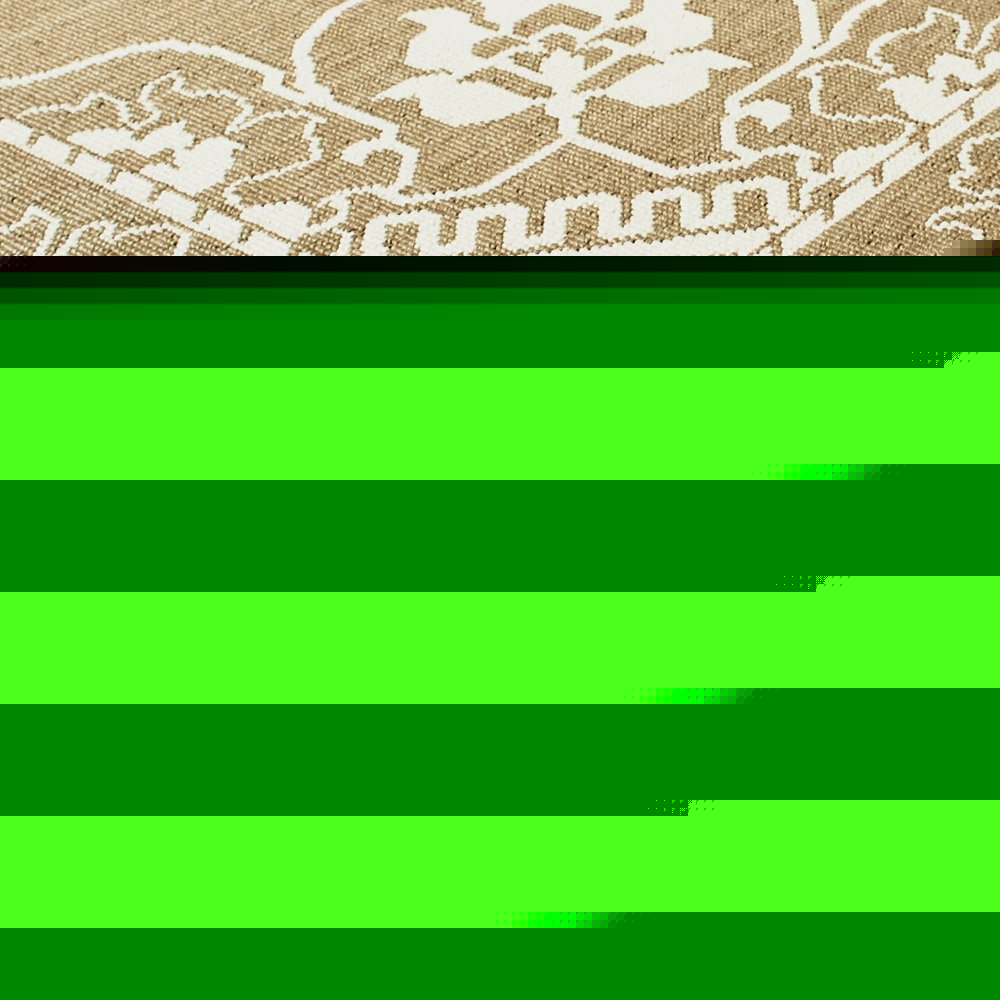 2' X 4' Tan Oriental Stain Resistant Indoor Outdoor Area Rug