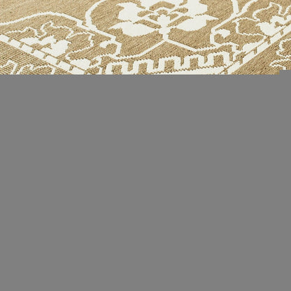 2' X 4' Tan Oriental Stain Resistant Indoor Outdoor Area Rug