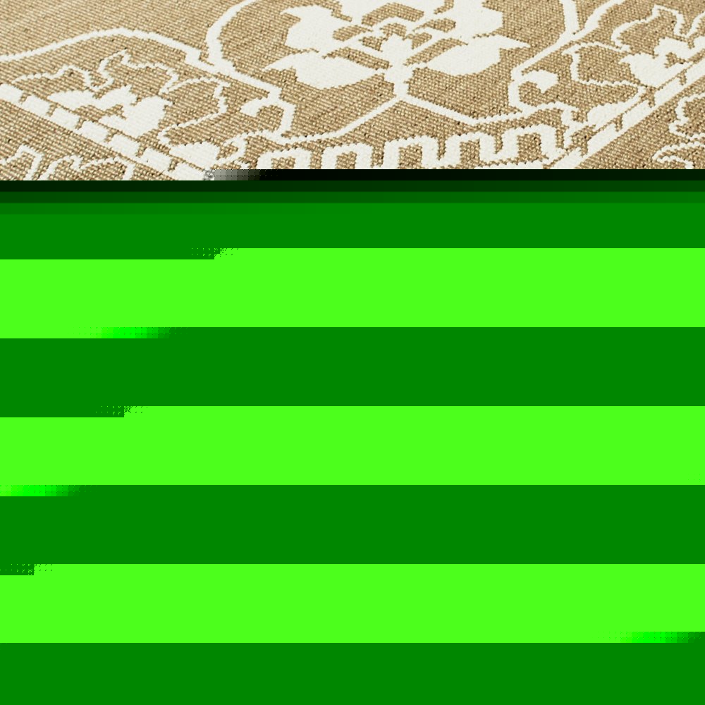 9' X 13' Tan Oriental Stain Resistant Indoor Outdoor Area Rug