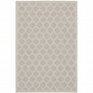 3' X 5' Gray and Ivory Geometric Stain Resistant Indoor Outdoor Area Rug