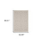 5' X 7' Gray and Ivory Floral Stain Resistant Indoor Outdoor Area Rug