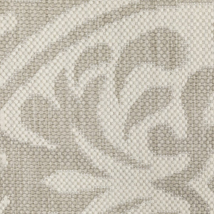 7' X 9' Gray and Ivory Floral Stain Resistant Indoor Outdoor Area Rug