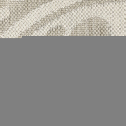 8' X 10' Gray and Ivory Floral Stain Resistant Indoor Outdoor Area Rug
