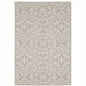 10' X 13' Gray and Ivory Floral Stain Resistant Indoor Outdoor Area Rug