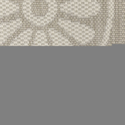 3' X 5' Gray and Ivory Geometric Stain Resistant Indoor Outdoor Area Rug