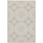 5' X 7' Gray and Ivory Geometric Stain Resistant Indoor Outdoor Area Rug