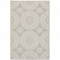 10' X 13' Gray and Ivory Geometric Stain Resistant Indoor Outdoor Area Rug