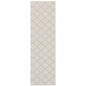 2' X 7' Gray and Ivory Geometric Stain Resistant Indoor Outdoor Area Rug