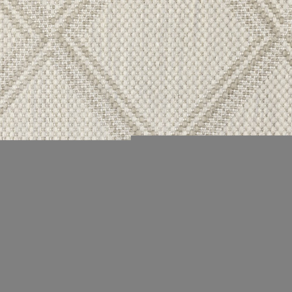 5' X 7' Gray and Ivory Geometric Stain Resistant Indoor Outdoor Area Rug