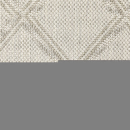 5' X 7' Gray and Ivory Geometric Stain Resistant Indoor Outdoor Area Rug
