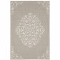 3' X 5' Gray and Ivory Oriental Stain Resistant Indoor Outdoor Area Rug
