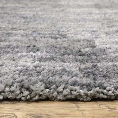 5' X 8' Grey Shag Power Loom Stain Resistant Area Rug