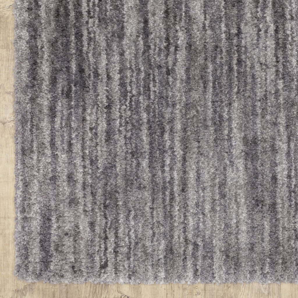 5' X 8' Grey Shag Power Loom Stain Resistant Area Rug