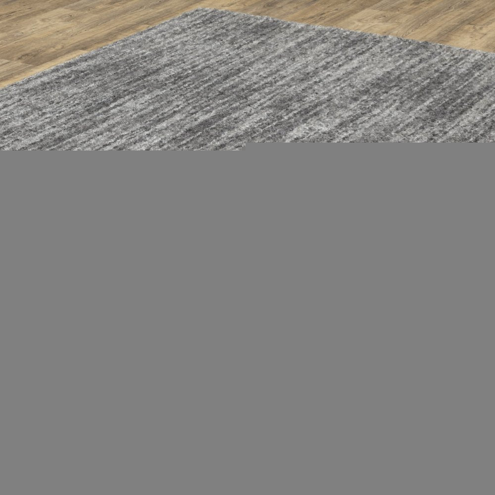 10' X 13' Grey Shag Power Loom Stain Resistant Area Rug
