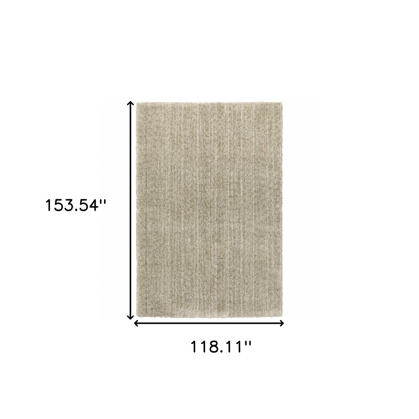 10' X 13' Stone Shag Power Loom Stain Resistant Area Rug