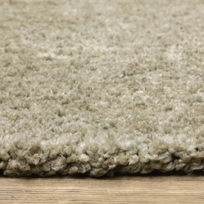 10' X 13' Stone Shag Power Loom Stain Resistant Area Rug