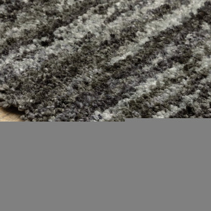 10' X 13' Charcoal Shag Power Loom Stain Resistant Area Rug