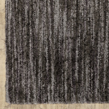 10' X 13' Charcoal Shag Power Loom Stain Resistant Area Rug