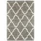 2' X 3' Grey And Ivory Geometric Shag Power Loom Stain Resistant Area Rug