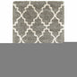 4' X 6' Grey And Ivory Geometric Shag Power Loom Stain Resistant Area Rug