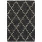 2' X 3' Charcoal And Grey Geometric Shag Power Loom Stain Resistant Area Rug